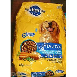 THREE 8KG BAGS OF PEDIGREE ROASTED CHICKEN DOG