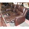 Image 2 : NEW BROWN LEATHERETTE RECLINING SOFA WITH LOVESEAT
