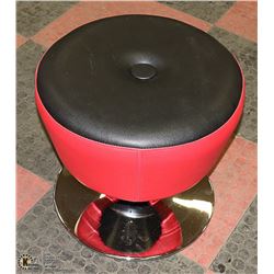 NEW PLUSH SINGLE BUTTON RED + BLACK STOOL
