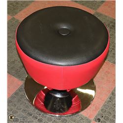 NEW PLUSH SINGLE BUTTON RED + BLACK STOOL