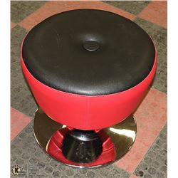 NEW PLUSH SINGLE BUTTON RED + BLACK STOOL
