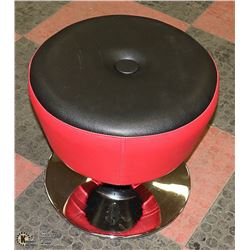 NEW PLUSH SINGLE BUTTON RED + BLACK STOOL