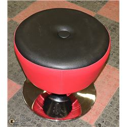 NEW PLUSH SINGLE BUTTON RED + BLACK STOOL