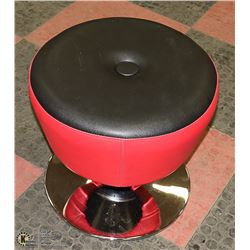 NEW PLUSH SINGLE BUTTON RED + BLACK STOOL