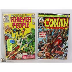 2 COLLECTOR COMICS FOREVER PEOPLE #7 AND CONAN THE
