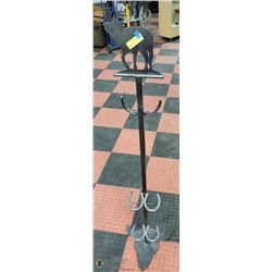 METAL CLOTHES AND BOOT STAND ELK ON TOP