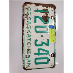 1966 SASKATEWAN LICENSE PLATE