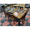 Image 1 : WOOD DINING TABLE WITH 6 CHAIRS AND LEAF 76 X 41