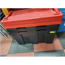 SET OF 3 STACKABLE STORAGE TOTES - BLUE