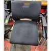 Image 1 : LOT OF 2 METAL AND PLASTIC BLACK STACKABLE CHAIRS
