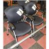 Image 1 : LOT OF 3 BLACK & GREY WAITING ROOM CHAIRS ON WHEES