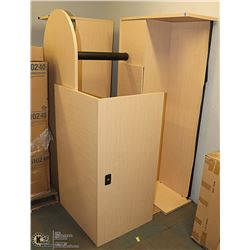 CORNER OFFICE DESK LIGHT WOOD TONE AS IS