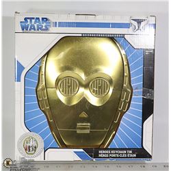 STAR WARS C3PO HEROES KEYCHAIN TIN WITH 8 HERO