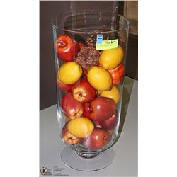 XL GLASS TABLE/FLOOR VASE FULL OF