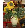 Image 1 : VASE WITH SUNFLOWER 3' TALL