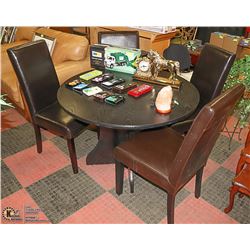 SOLID WOOD ESPRESSO BLACK ROUND DINING