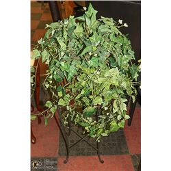 METAL+WICKER PLANT STAND ,27 IN HIGH  +PLANT