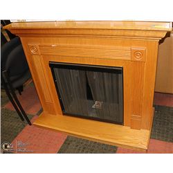 SOLID OAK WOOD FIRE PLACE WITH METAL