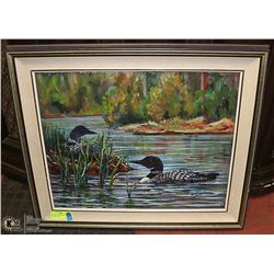 1970'S TWIN LAKELOONS, OIL ON BOARD 20" X 24"