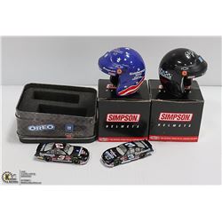 LOT OF NASCAR ITEMS DIE CASTS HELMETS