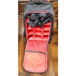 PADDED CAMERA, ELECTRONICS BACK PACK BAG (RED