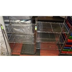 SET OF 2 CHROME WIRE 3-SHELF ADJUSTABLE