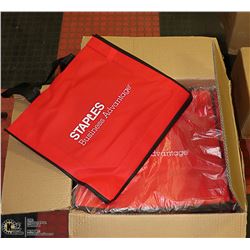 CASE OF 100  STAPLES BRAND - RED/BLACK SHOPPING