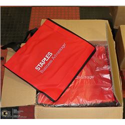 CASE OF 100  STAPLES BRAND - RED/BLACK SHOPPING