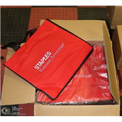 CASE OF 100  STAPLES BRAND - RED/BLACK SHOPPING