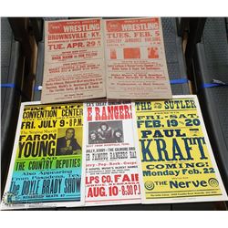 VINTAGE WRESTLING & C&W POSTERS LOT
