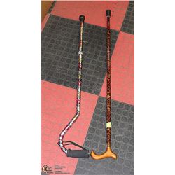 LEOPARD PRINT CANE WITH WOODEN HANDLE AND