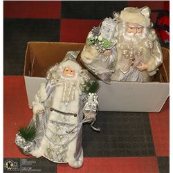 TWO FATHER CHRISTMAS FIGURES.