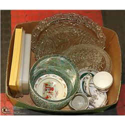 BOX OF ASSORTED GLASSSWARES INCLUDING ROYAL ALBERT