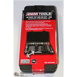 NEW OEMTOOLS 40 PC TAP & DIE SET - SAE