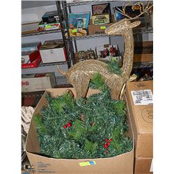 BOX WITH 7.5 FOOT LIGHTED GARLAND WITH