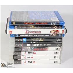 FLAT OF ASSORTED PS3 GAMES & BLU RAY DISC