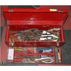 RED TOOL BOX WITH CONTENTS