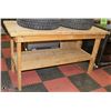 Image 1 : SOLID WOOD WORK BENCH- 64"L X 28"W X 36"H