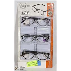 DESIGN OPTICS FOSTER GRANT READING GLASSES +1.25