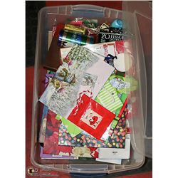 CLEAR LATCHED-HANDLE BIN FULL OF NEW