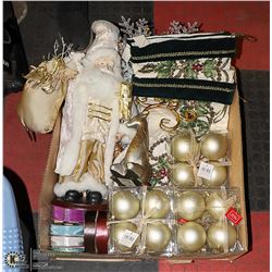 LARGE BOX WITH 17"-TALL CERAMIC OL' ST