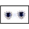 Image 1 : HEART SHAPE SAPPHIRE DIAMOND EARRINGS #1273494