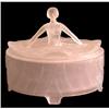 Image 1 : WENDY Pink Satin Glass Powder Jar #1293232