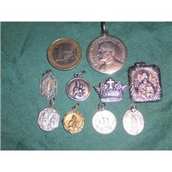 7 silver   and 1 gold catholic pendants and 1 #1293718