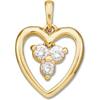 Image 1 :  14k Gold HEART Shape Pendant 3 DIAMONDS #1303915