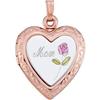 Image 1 :  14k ROSE  GOLD LOCKET HEART MOM #1303919