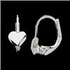 Image 1 : 14k  White Gold Heart Earring Child/Teen  #1303922