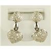 Image 1 : 18K  WHITE Gold DIAMOND Earrings HEARTS! #1303941