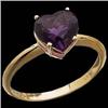 Image 1 : 14k Ring HEART  AMETHYST 2 CARATS! #1303948