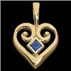 Image 1 : 14K Gold HEART Pendant w SAPPHIRE #1303963